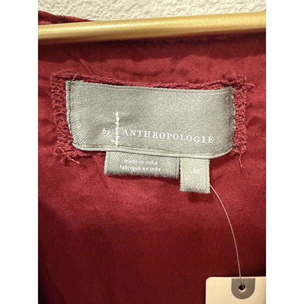 NWT Anthropologie Somerset Maxi Women Dress Velvet Edition Wine Size M - Picture 4 of 10